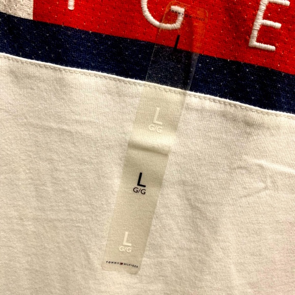 Tommy Hilfiger White Graphic Logo Tee Size L - Picture 3 of 7